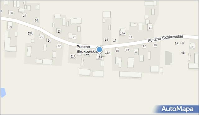 Puszno Skokowskie, Puszno Skokowskie, 19A, mapa Puszno Skokowskie