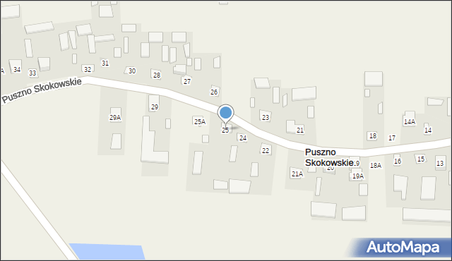 Puszno Skokowskie, Puszno Skokowskie, 25, mapa Puszno Skokowskie