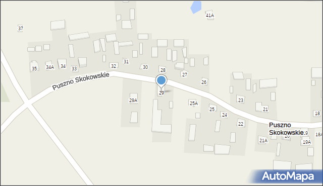 Puszno Skokowskie, Puszno Skokowskie, 29, mapa Puszno Skokowskie