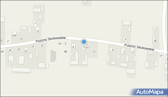 Puszno Skokowskie, Puszno Skokowskie, 7A, mapa Puszno Skokowskie