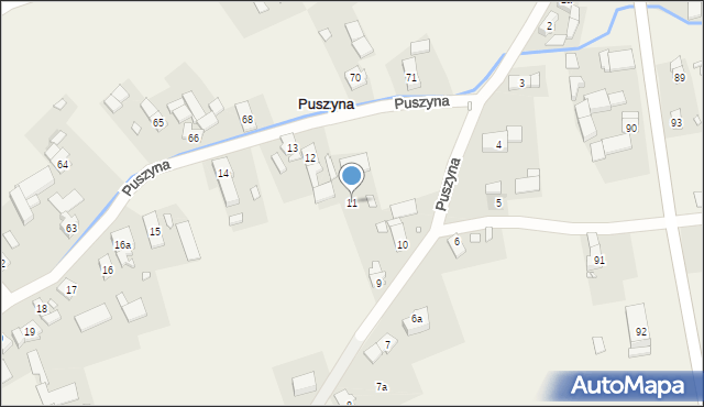 Puszyna, Puszyna, 11, mapa Puszyna