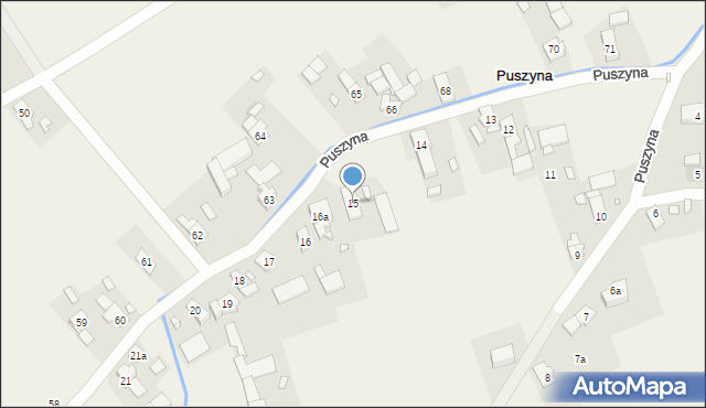 Puszyna, Puszyna, 15, mapa Puszyna