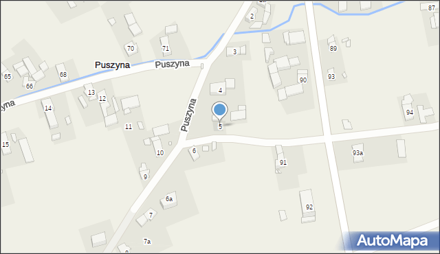 Puszyna, Puszyna, 5, mapa Puszyna