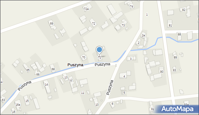 Puszyna, Puszyna, 71, mapa Puszyna