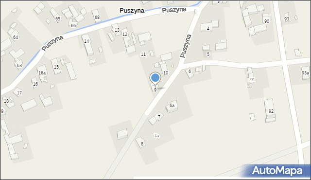 Puszyna, Puszyna, 9, mapa Puszyna