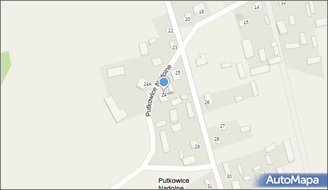 Putkowice Nadolne, Putkowice Nadolne, 24, mapa Putkowice Nadolne