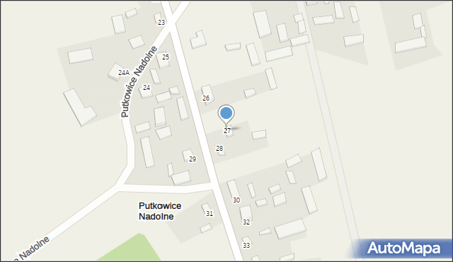 Putkowice Nadolne, Putkowice Nadolne, 27, mapa Putkowice Nadolne