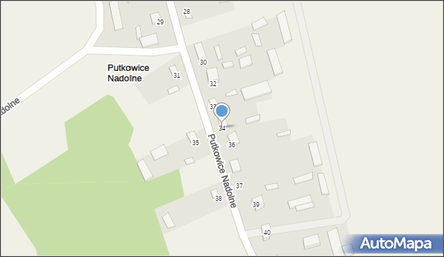 Putkowice Nadolne, Putkowice Nadolne, 34, mapa Putkowice Nadolne