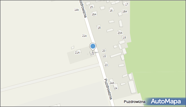 Puzdrowizna, Puzdrowizna, 21, mapa Puzdrowizna