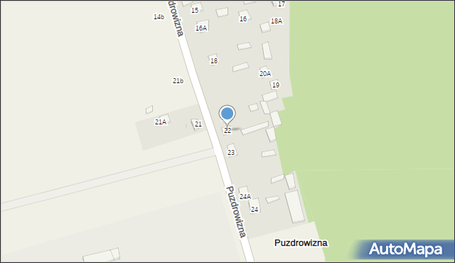 Puzdrowizna, Puzdrowizna, 22, mapa Puzdrowizna