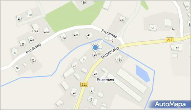 Puzdrowo, Puzdrowo, 43, mapa Puzdrowo