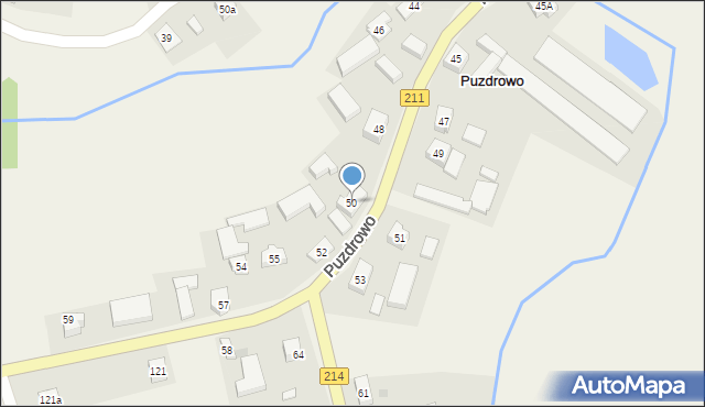 Puzdrowo, Puzdrowo, 50, mapa Puzdrowo