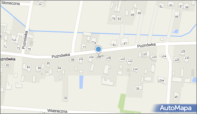 Puznówka, Puznówka, 106, mapa Puznówka