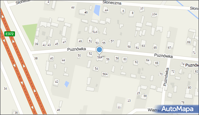 Puznówka, Puznówka, 54A, mapa Puznówka