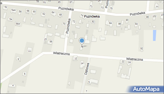 Puznówka, Puznówka, 78, mapa Puznówka