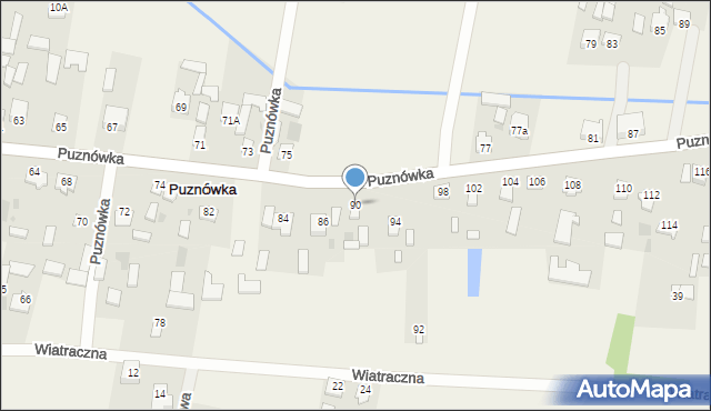 Puznówka, Puznówka, 90, mapa Puznówka