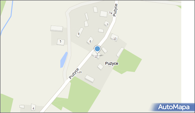 Pużyce, Pużyce, 11A, mapa Pużyce