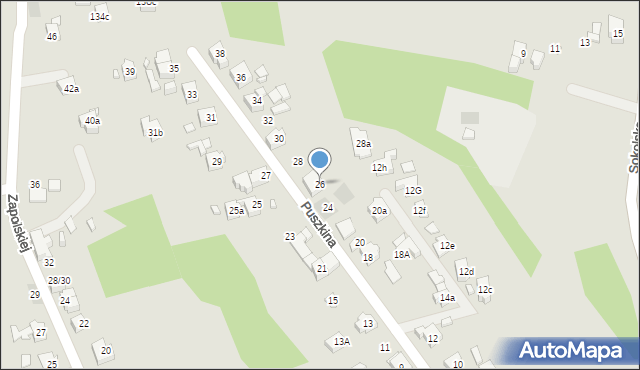 Radlin, Puszkina Aleksandra, 26, mapa Radlin