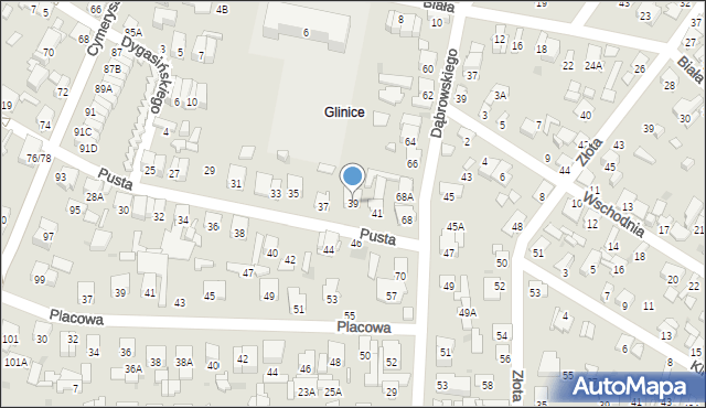 Radom, Pusta, 39, mapa Radomia