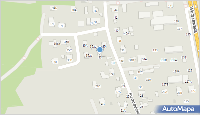 Radom, Puszczańska, 33, mapa Radomia