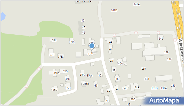 Radom, Puszczańska, 37, mapa Radomia