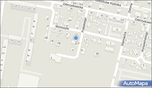 Rybnik, Pułaskiego Kazimierza, gen., 6, mapa Rybnika