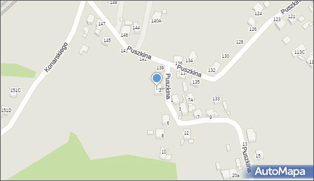 Rybnik, Puszkina Aleksandra, 4, mapa Rybnika