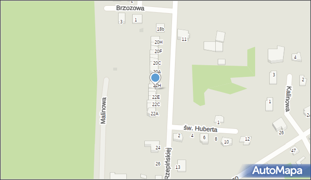 Rzepin, Puszczy Rzepińskiej, 22G, mapa Rzepin