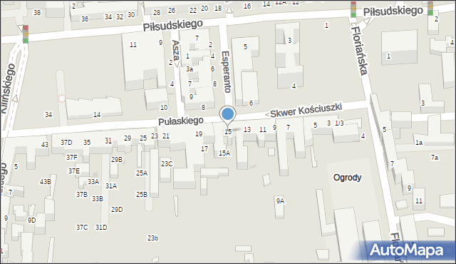 Siedlce, Pułaskiego Kazimierza, gen., 15, mapa Siedlce