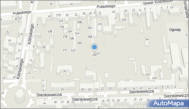 Siedlce, Pułaskiego Kazimierza, gen., 23b, mapa Siedlce