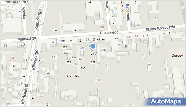 Siedlce, Pułaskiego Kazimierza, gen., 25A, mapa Siedlce