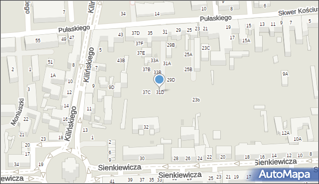 Siedlce, Pułaskiego Kazimierza, gen., 31D, mapa Siedlce