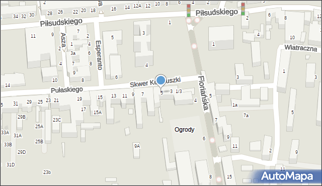 Siedlce, Pułaskiego Kazimierza, gen., 5, mapa Siedlce