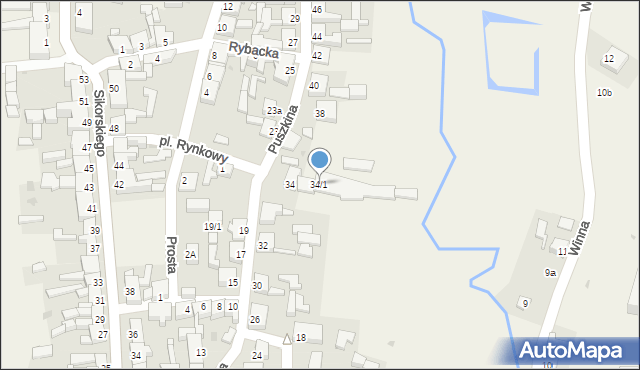 Słońsk, Puszkina Aleksandra, 34/1, mapa Słońsk