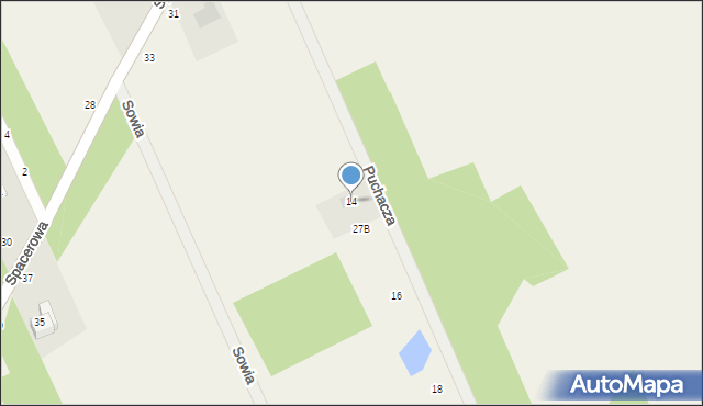 Sowia Wola, Puchacza, 14, mapa Sowia Wola