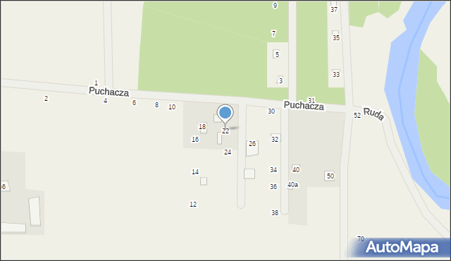 Starowola, Puchacza, 22, mapa Starowola