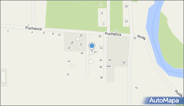 Starowola, Puchacza, 28, mapa Starowola