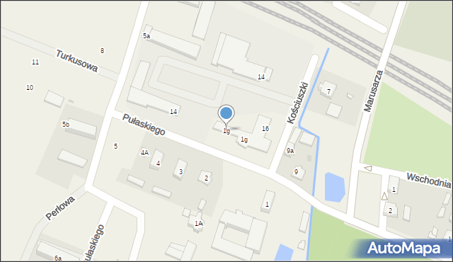 Strzałkowo, Pułaskiego, 1g, mapa Strzałkowo