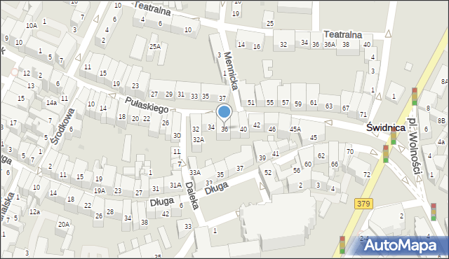 Świdnica, Pułaskiego Kazimierza, gen., 36, mapa Świdnicy