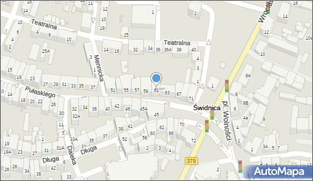 Świdnica, Pułaskiego Kazimierza, gen., 61, mapa Świdnicy
