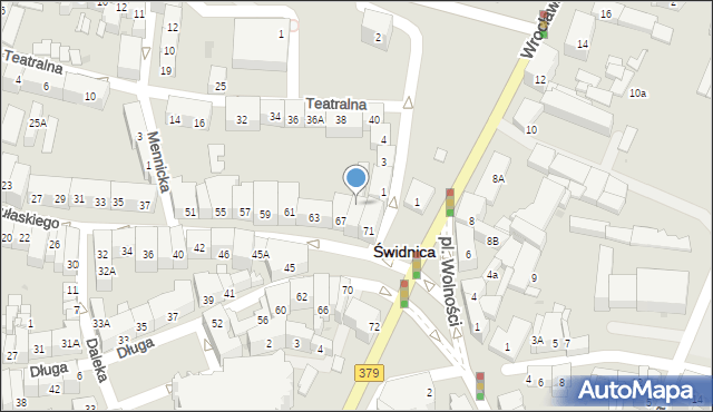 Świdnica, Pułaskiego Kazimierza, gen., 69A, mapa Świdnicy