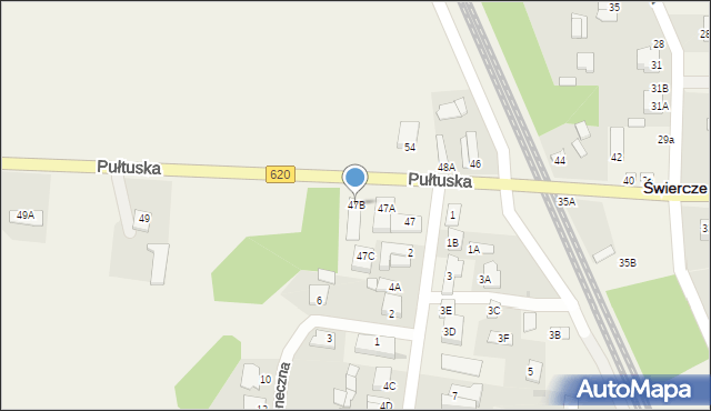 Świercze, Pułtuska, 47B, mapa Świercze