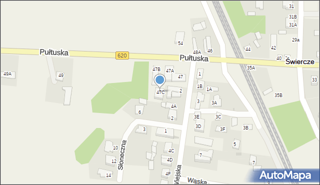 Świercze, Pułtuska, 47C, mapa Świercze