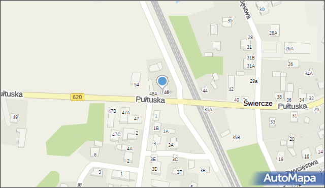 Świercze, Pułtuska, 48B, mapa Świercze