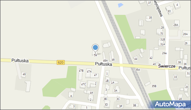 Świercze, Pułtuska, 54, mapa Świercze