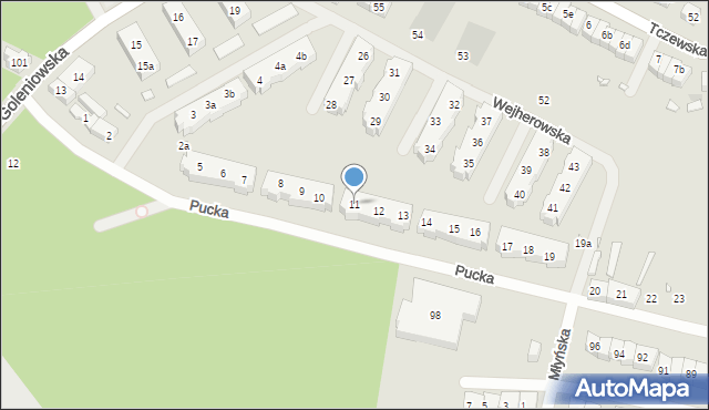 Szczecin, Pucka, 11, mapa Szczecina