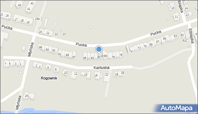 Szczecin, Pucka, 81, mapa Szczecina