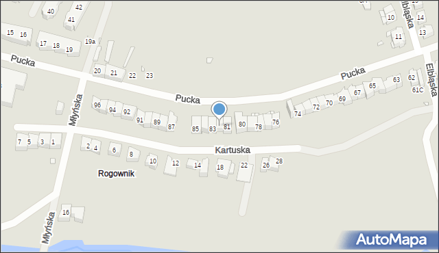 Szczecin, Pucka, 82, mapa Szczecina