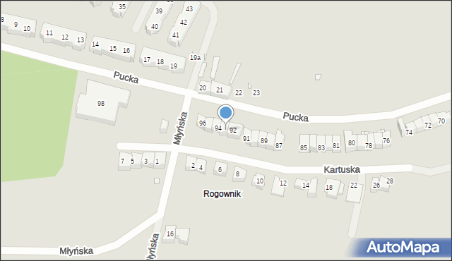 Szczecin, Pucka, 93, mapa Szczecina