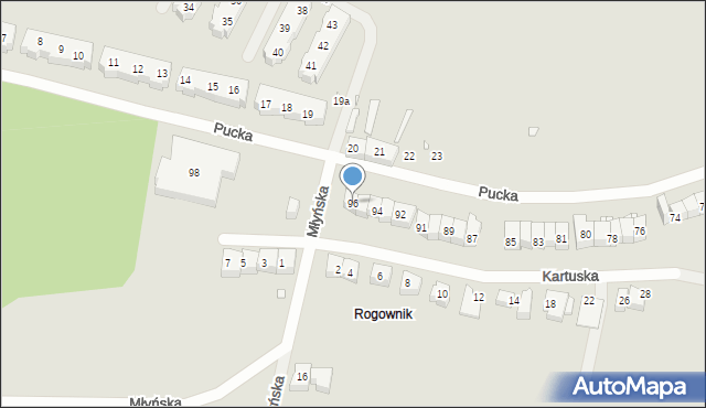 Szczecin, Pucka, 96, mapa Szczecina